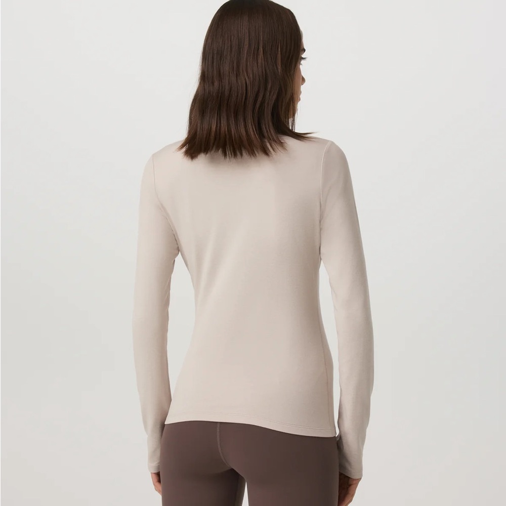 Vuori Long Sleeve Halo Snap Cardigan Extra Small Ecru Heather - Picture 3 of 9